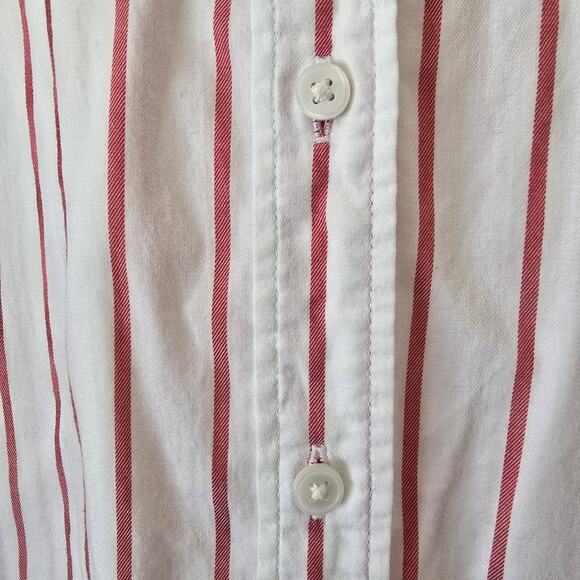 Levi's Women's Sz Large Boyfriend Fit Button Up Striped Cotton Shirt Lightweight - Picture 4 of 7
